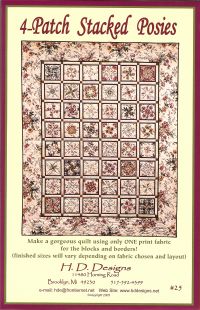 4-Patch Stacked Posies - Pattern